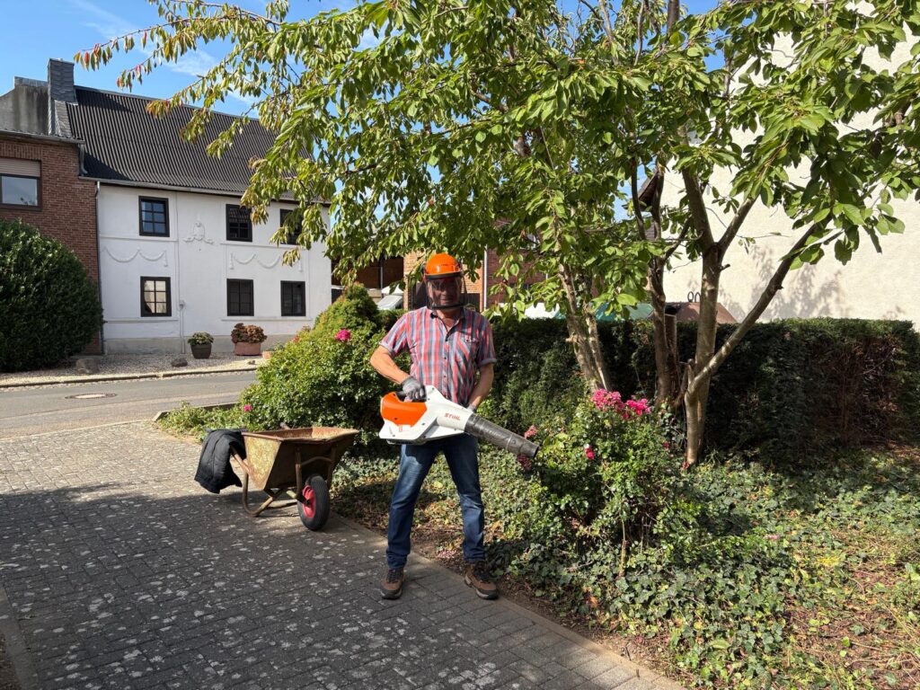 Mit einem Laubbläser geht es dem Herbstlaub an den Kragen!